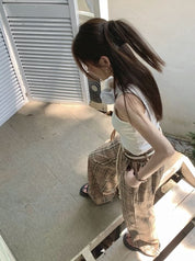 チェック柄ロープベルトシルエットパンツ - select store mirror meチェック柄ロープベルトシルエットパンツmirror meselect store mirror meフリーサイズ