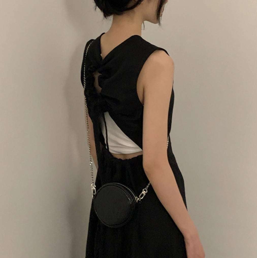 バックデザインギャザーカットリボンリネンワンピース - select store mirror meバックデザインギャザーカットリボンリネンワンピースmirror meselect store mirror meフリーサイズ