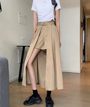 ハイウエストベルトベージュパンツスカート - select store mirror meハイウエストベルトベージュパンツスカートmirror meselect store mirror meフリーサイズ