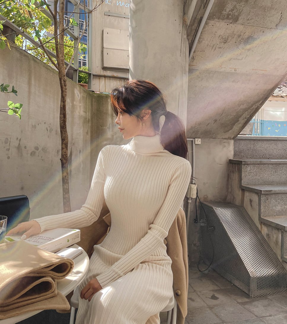 リブニット美シルエットロングワンピース - select store mirror meリブニット美シルエットロングワンピースmirror meselect store mirror meフリーサイズ