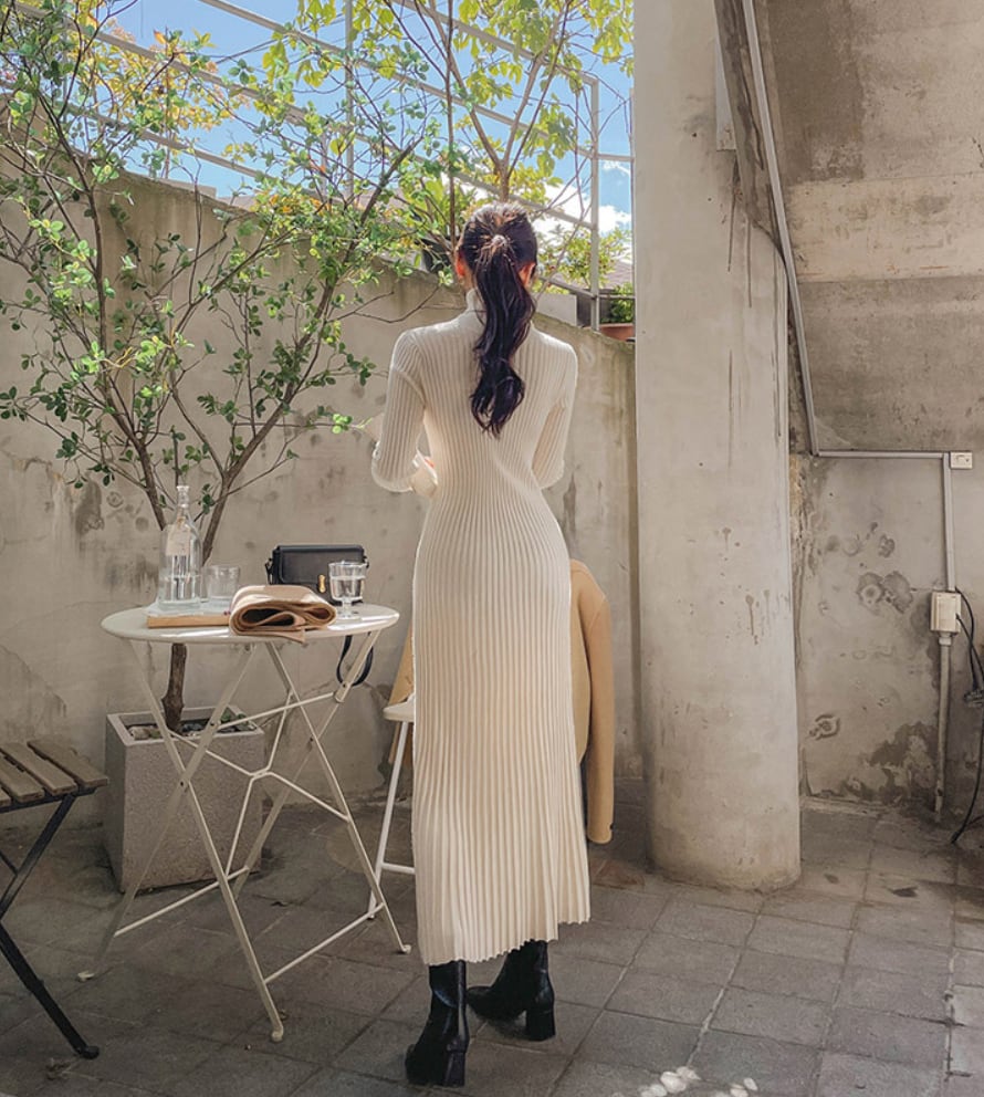 リブニット美シルエットロングワンピース - select store mirror meリブニット美シルエットロングワンピースmirror meselect store mirror meフリーサイズ