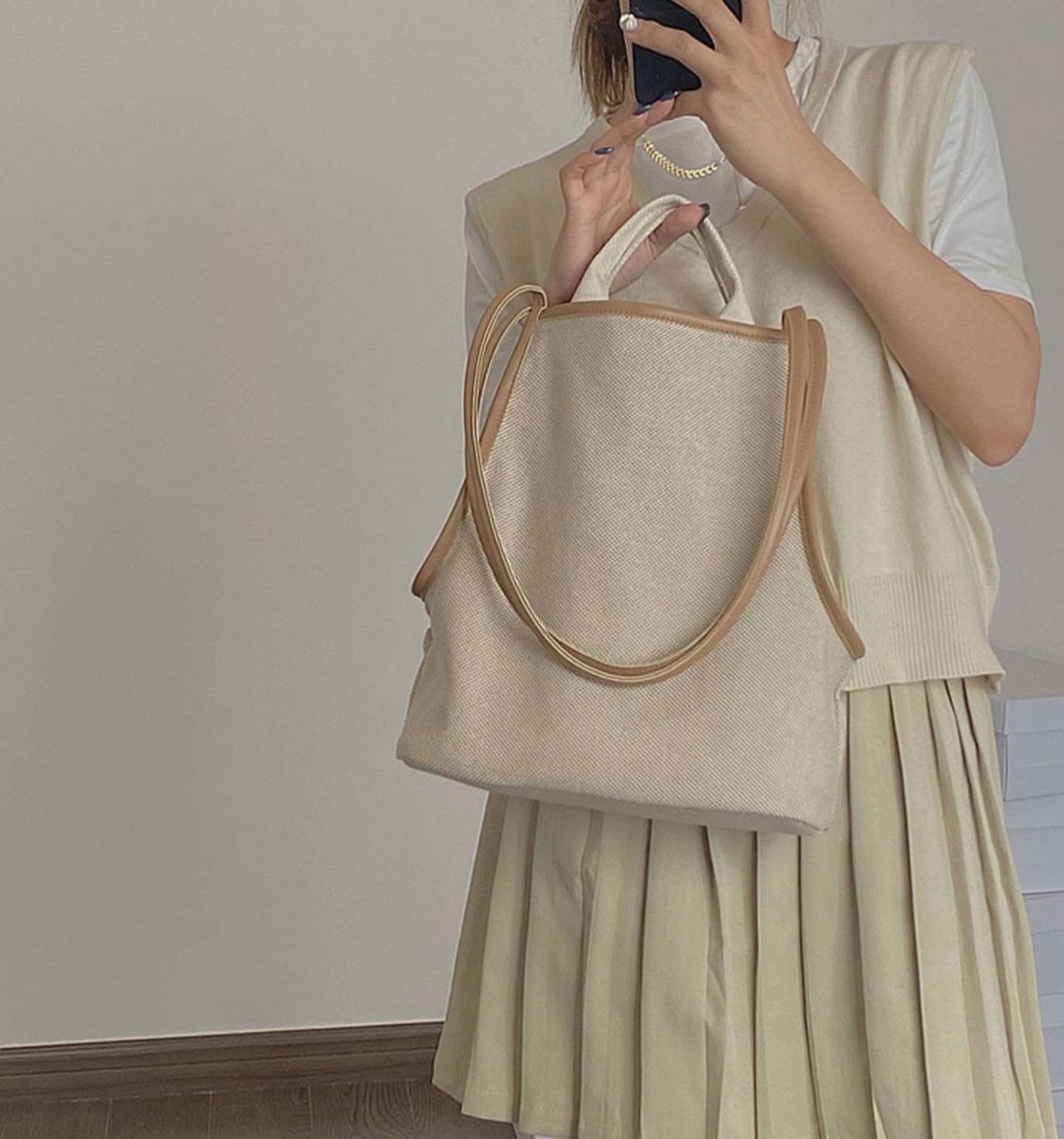 ＜お買い物バッグにもおすすめ＞キャンバス生地ナチュラルビッグショルダートートバッグ - select store mirror me＜お買い物バッグにもおすすめ＞キャンバス生地ナチュラルビッグショルダートートバッグmirror meselect store mirror meフリーサイズ