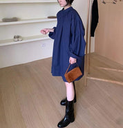 【動画あり】モックネックネイビーシャツワンピース - select store mirror me【動画あり】モックネックネイビーシャツワンピースmirror meselect store mirror meフリーサイズ