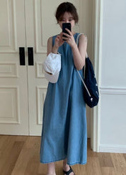デニムダブルリボンサックロングワンピース - select store mirror meデニムダブルリボンサックロングワンピースmirror meselect store mirror meフリーサイズ