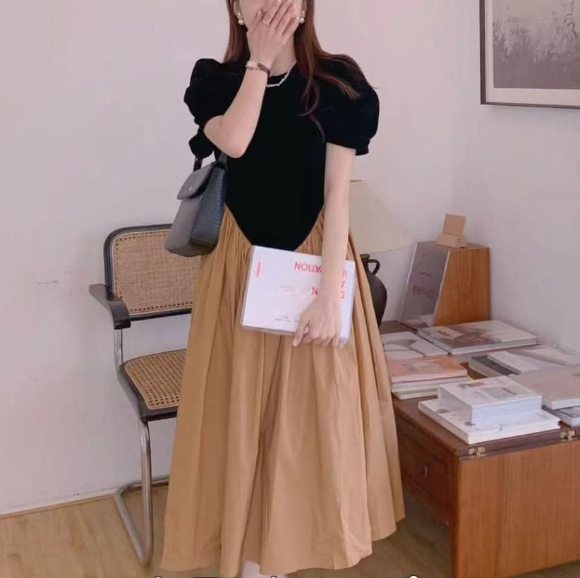 カラー切り替えプリーツワンピース - select store mirror meカラー切り替えプリーツワンピースmirror meselect store mirror meフリーサイズ