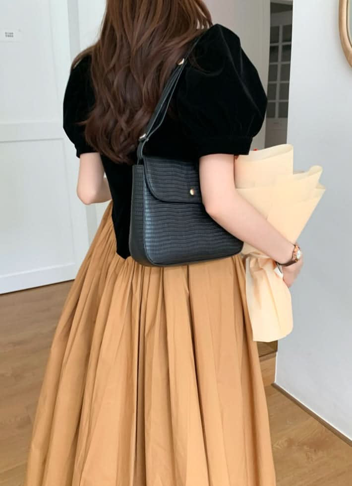 カラー切り替えプリーツワンピース - select store mirror meカラー切り替えプリーツワンピースmirror meselect store mirror meフリーサイズ