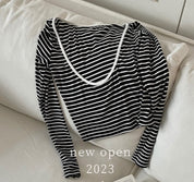 【大人気】バックカッティングオープンボーダートップス - select store mirror me【大人気】バックカッティングオープンボーダートップスmirror meselect store mirror meフリーサイズ