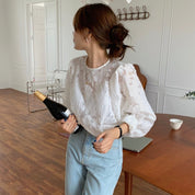 シースルーレースランタンスリーブブラウス - select store mirror meシースルーレースランタンスリーブブラウスmirror meselect store mirror meフリーサイズ