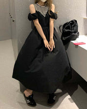 【大人気】【動画あり】デザイン切り替えボーダーオフショルダーワンピース - select store mirror me【大人気】【動画あり】デザイン切り替えボーダーオフショルダーワンピースmirror meselect store mirror meフリーサイズ