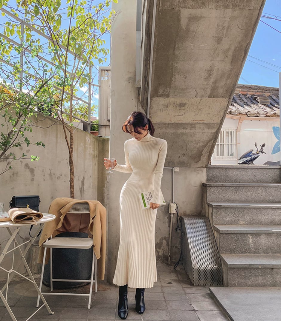 リブニット美シルエットロングワンピース - select store mirror meリブニット美シルエットロングワンピースmirror meselect store mirror meフリーサイズ