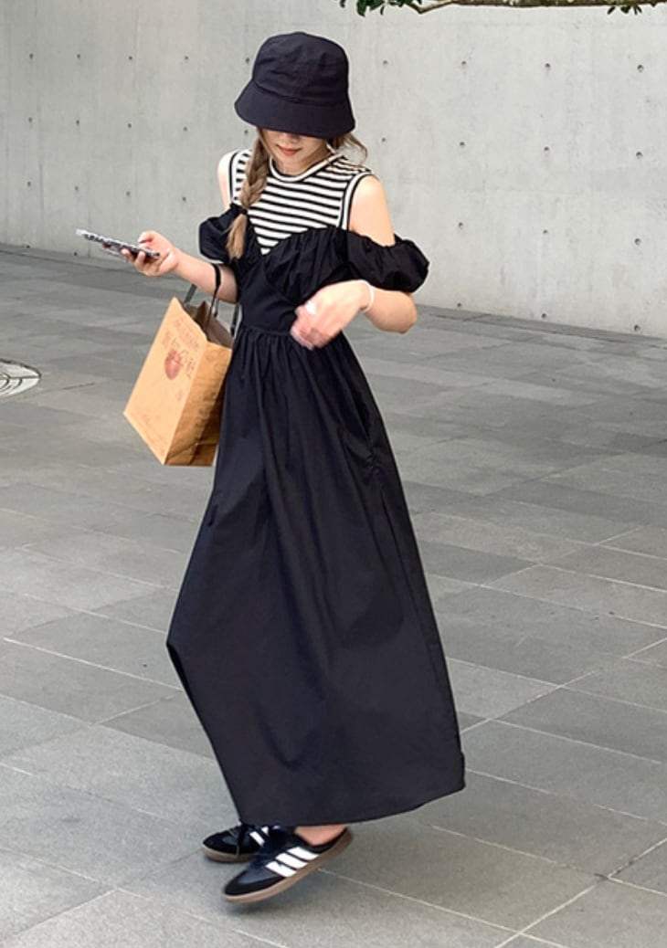 【大人気】【動画あり】デザイン切り替えボーダーオフショルダーワンピース - select store mirror me【大人気】【動画あり】デザイン切り替えボーダーオフショルダーワンピースmirror meselect store mirror meフリーサイズ