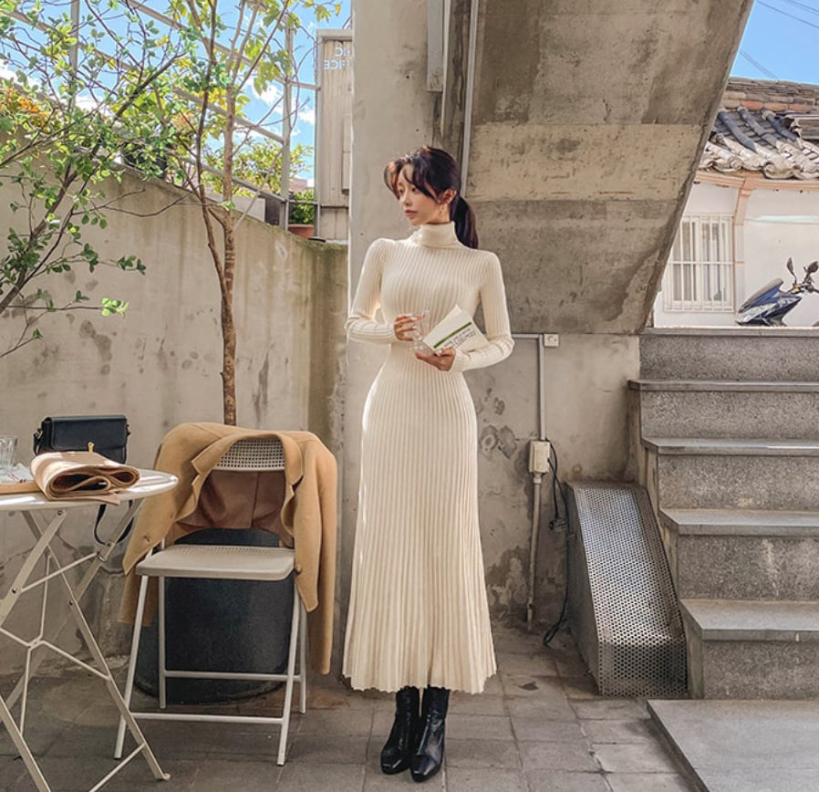 リブニット美シルエットロングワンピース - select store mirror meリブニット美シルエットロングワンピースmirror meselect store mirror meフリーサイズ