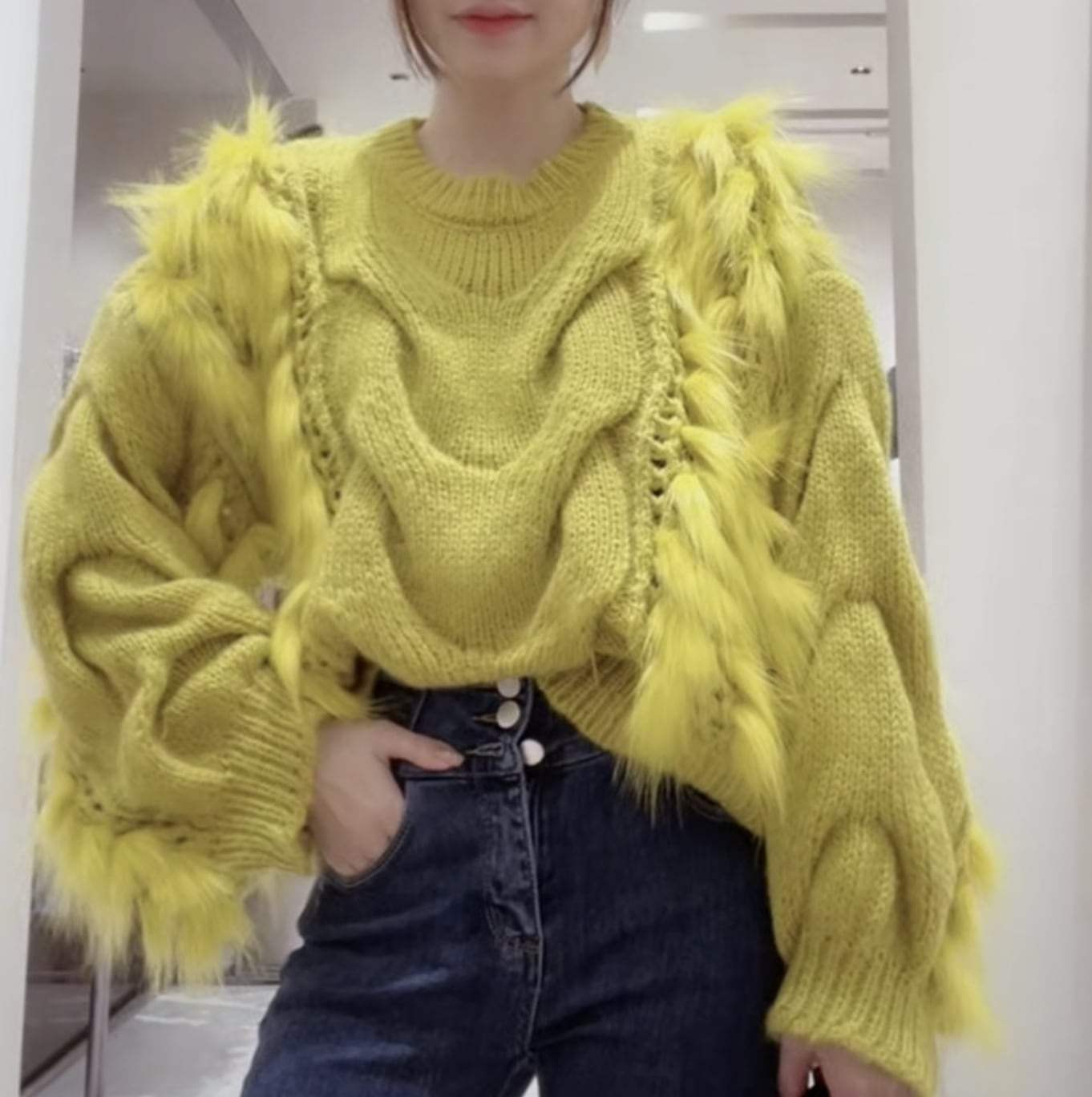 【ミンクファー＆モヘア】【動画あり】ファーMIXニットセーター　２色展開 - select store mirror me【ミンクファー＆モヘア】【動画あり】ファーMIXニットセーター　２色展開190024822mirror meselect store mirror me190024822グレー