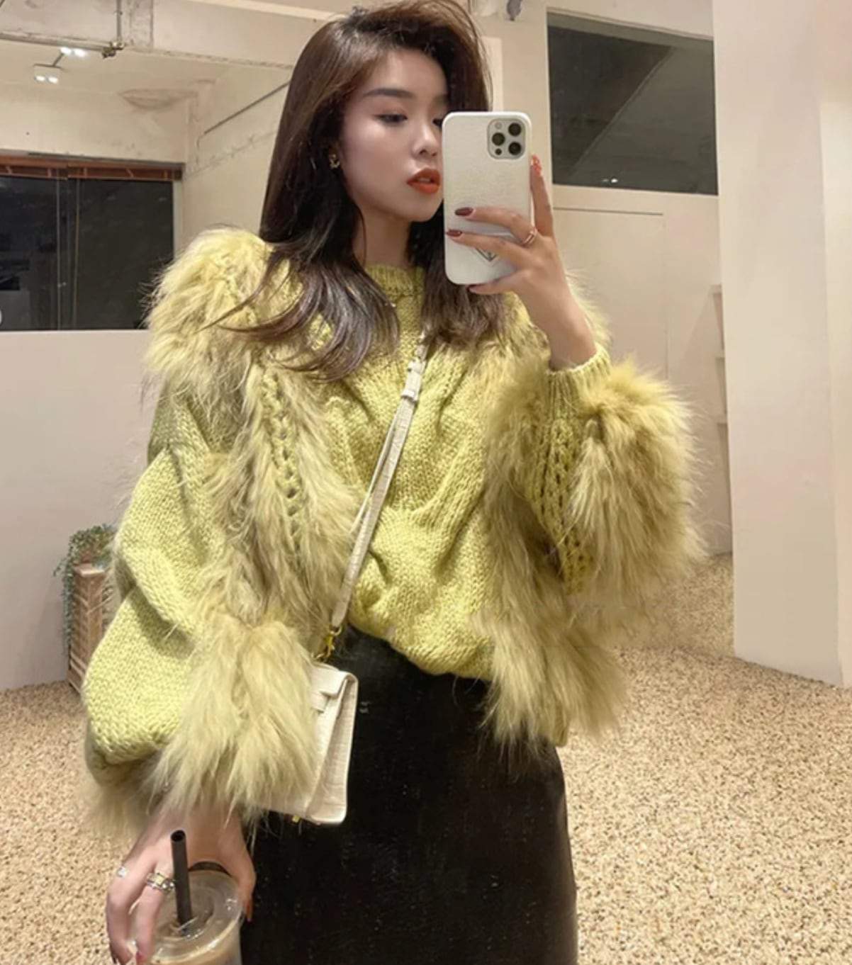 【ミンクファー＆モヘア】【動画あり】ファーMIXニットセーター　２色展開 - select store mirror me【ミンクファー＆モヘア】【動画あり】ファーMIXニットセーター　２色展開190024822mirror meselect store mirror me190024822グレー