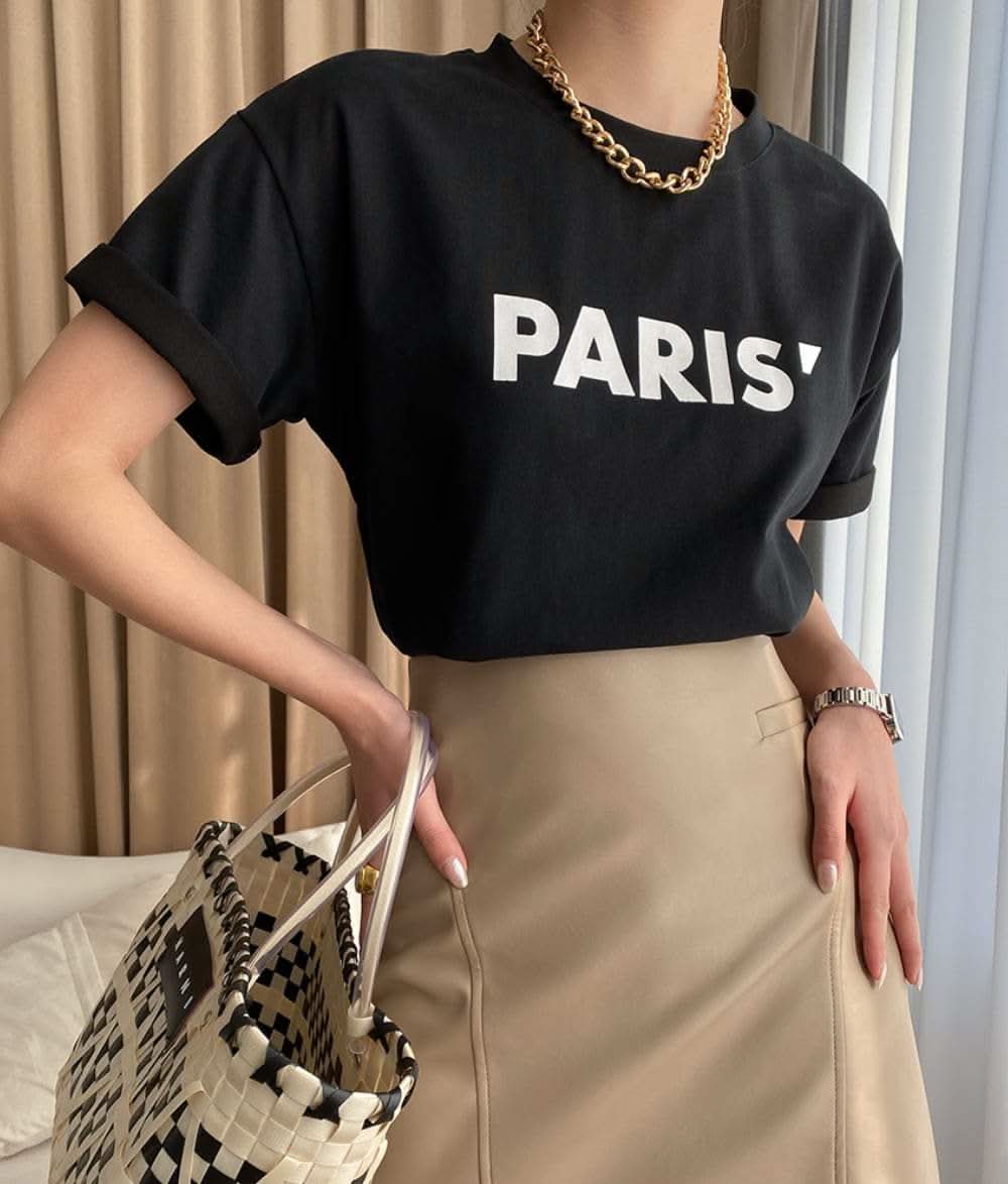 【動画あり】PARISロゴデザインTシャツ　３色展開 - select store mirror me【動画あり】PARISロゴデザインTシャツ　３色展開208526105mirror meselect store mirror me208526105ホワイト