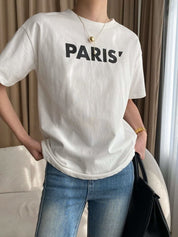 【動画あり】PARISロゴデザインTシャツ　３色展開 - select store mirror me【動画あり】PARISロゴデザインTシャツ　３色展開208526105mirror meselect store mirror me208526105ホワイト