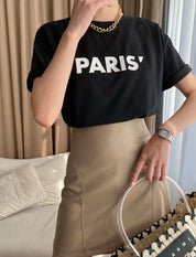 【動画あり】PARISロゴデザインTシャツ　３色展開 - select store mirror me【動画あり】PARISロゴデザインTシャツ　３色展開208526105mirror meselect store mirror me208526105ホワイト