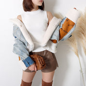 ＜ブラックS１点即納＞セミマットPUレザーショート丈ソフトスリットパンツ　３色展開 - select store mirror me＜ブラックS１点即納＞セミマットPUレザーショート丈ソフトスリットパンツ　３色展開79223270mirror meselect store mirror me79223270ベージュ S