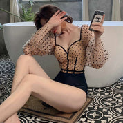 【即納Sサイズ１点】【動画あり】ドットシースルースリーブレースアップワンピースビキニ - select store mirror me【即納Sサイズ１点】【動画あり】ドットシースルースリーブレースアップワンピースビキニ114818523mirror meselect store mirror me114818523【即納】S