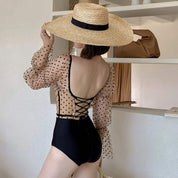 【即納Sサイズ１点】【動画あり】ドットシースルースリーブレースアップワンピースビキニ - select store mirror me【即納Sサイズ１点】【動画あり】ドットシースルースリーブレースアップワンピースビキニ114818523mirror meselect store mirror me114818523【即納】S