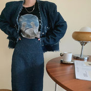 ＜Sサイズ１点即納＞＜ラミカ様ご愛用＞デニムフリンジノーカラージャケットセットアップ - select store mirror me＜Sサイズ１点即納＞＜ラミカ様ご愛用＞デニムフリンジノーカラージャケットセットアップ201627114mirror meselect store mirror me201627114【即納】S