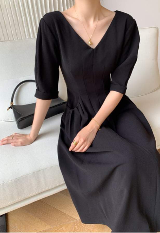 ＜Sサイズ１点即納＞【動画あり】美ラインVネックシックブラックワンピース - select store mirror me＜Sサイズ１点即納＞【動画あり】美ラインVネックシックブラックワンピース179539039mirror meselect store mirror me179539039【即納】S