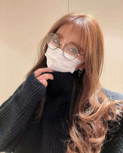 SALE【通常3,780▶︎3,402円】＜即納＞【曇らない特殊加工】UV＆ブルーライト軽減ゴールドフレームだてメガネ　２色展開 mirror me