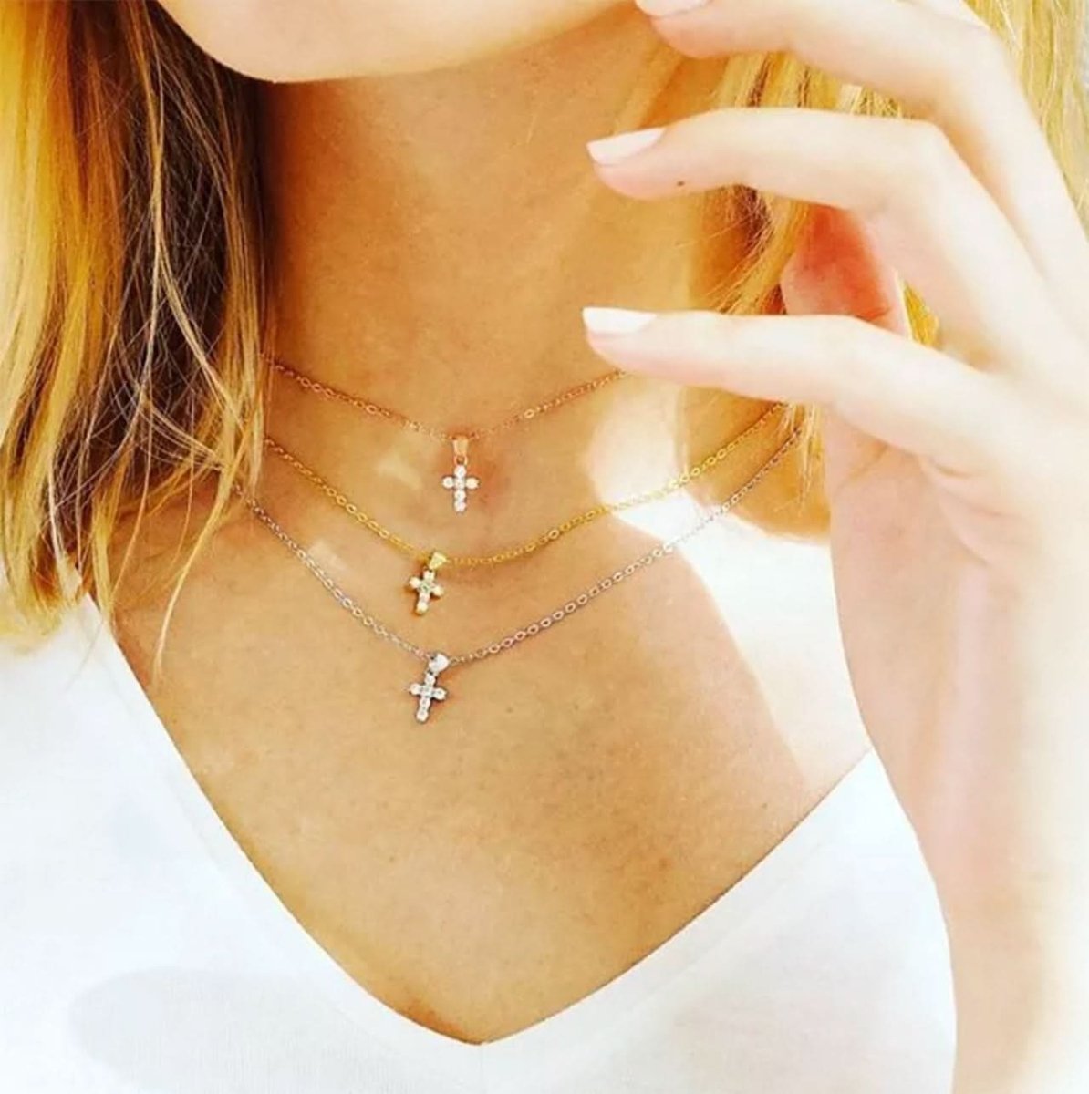 SALE【通常3,980▶︎3,582円＜ゴールド１点即納＞【シルバー925使用】ミニクロスジルコニア華奢ネックレス　３色展開 - select store mirror meSALE【通常3,980▶︎3,582円＜ゴールド１点即納＞【シルバー925使用】ミニクロスジルコニア華奢ネックレス　３色展開78795298mirror meselect store mirror me78795298【即納】ゴールド