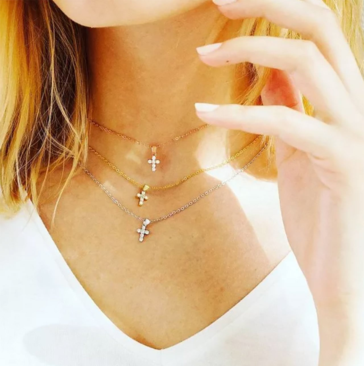 SALE【通常3,980▶︎3,582円＜ゴールド２点即納＞【シルバー925使用】ミニクロスジルコニア華奢ネックレス　３色展開 - select store mirror meSALE【通常3,980▶︎3,582円＜ゴールド２点即納＞【シルバー925使用】ミニクロスジルコニア華奢ネックレス　３色展開78795298mirror meselect store mirror me78795298【即納】ゴールド