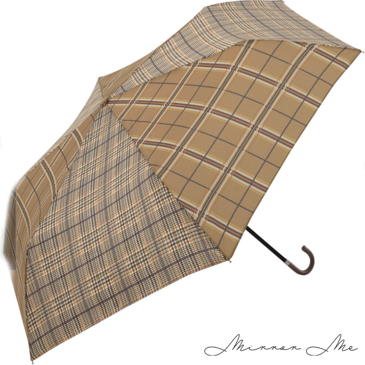 SALE【通常4,980▶︎4,482円】【即納残り１点】晴雨兼用ブラウンチェック柄２トーンカラー折り畳み傘 - select store mirror meSALE【通常4,980▶︎4,482円】【即納残り１点】晴雨兼用ブラウンチェック柄２トーンカラー折り畳み傘mirror meselect store mirror meフリーサイズ