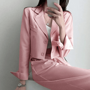 ストレートラインジャケットセットアップ - select store mirror meストレートラインジャケットセットアップselect store mirror meselect store mirror meピンク　S