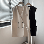 カジュアル　ダブル ブレスト ベスト　ジャケット - select store mirror meカジュアル　ダブル ブレスト ベスト　ジャケットselect store mirror meselect store mirror meブラックベージュ　S