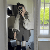 秋ニットデザインワンピース風シャツ - select store mirror me秋ニットデザインワンピース風シャツselect store mirror meselect store mirror meS