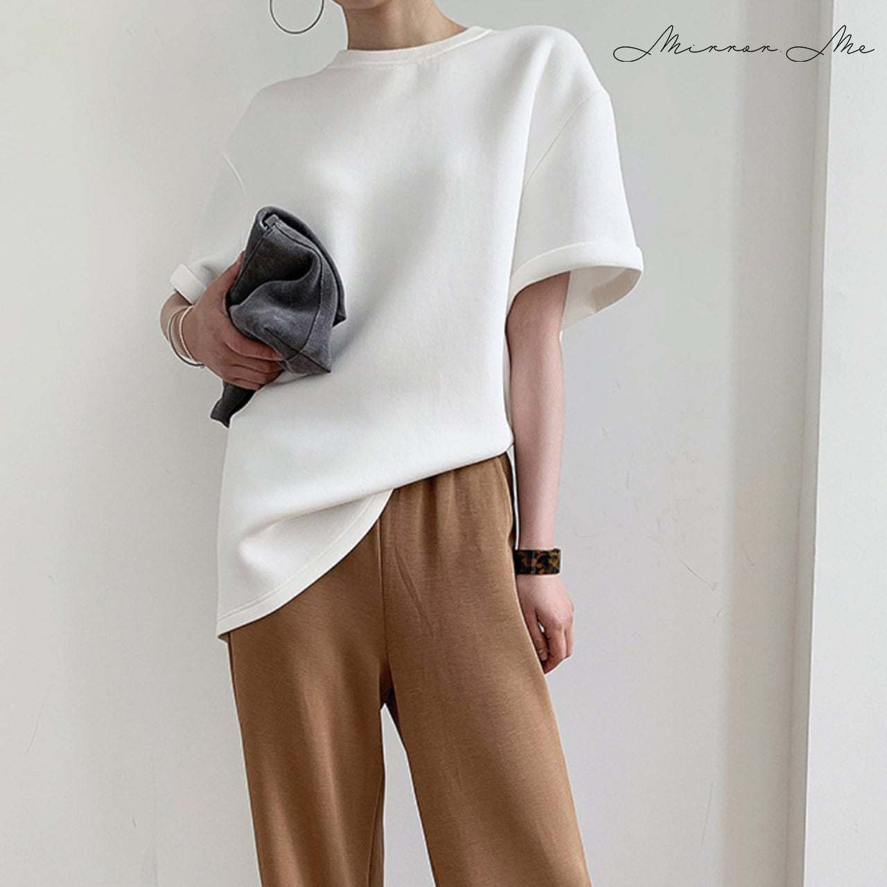 【動画あり】上質素材オーバーシルエットTシャツ　２色展開 - select store mirror me【動画あり】上質素材オーバーシルエットTシャツ　２色展開115223871mirror meselect store mirror me115223871ホワイト S