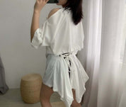 ＜上質シルク＞バック変形リボンデザインロングTシャツ　２色展開 - select store mirror me＜上質シルク＞バック変形リボンデザインロングTシャツ　２色展開122751299mirror meselect store mirror me122751299ホワイト S