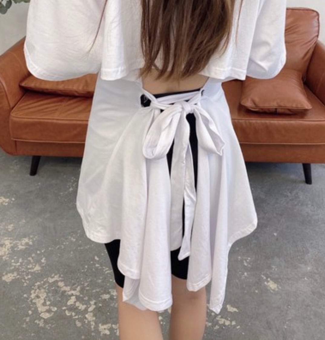 ＜上質シルク＞バック変形リボンデザインロングTシャツ　２色展開 - select store mirror me＜上質シルク＞バック変形リボンデザインロングTシャツ　２色展開122751299mirror meselect store mirror me122751299ホワイト S