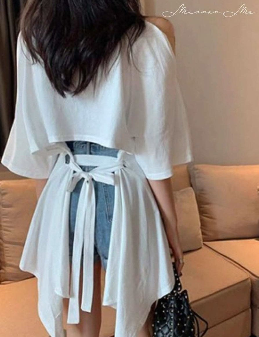 ＜上質シルク＞バック変形リボンデザインロングTシャツ　２色展開 - select store mirror me＜上質シルク＞バック変形リボンデザインロングTシャツ　２色展開122751299mirror meselect store mirror me122751299ホワイト S