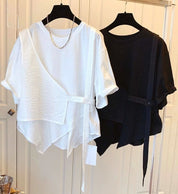 異素材アシンメトリー重ね着デザインTシャツ　２色展開 - select store mirror me異素材アシンメトリー重ね着デザインTシャツ　２色展開136232898mirror meselect store mirror me136232898ホワイト S