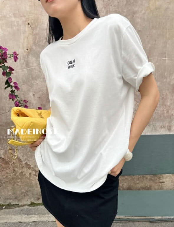 ワンポイントメッセージロングTシャツ　２色展開 - select store mirror meワンポイントメッセージロングTシャツ　２色展開205736543mirror meselect store mirror me205736543ホワイト