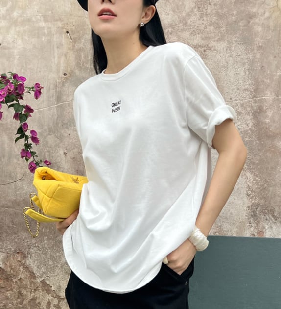 ワンポイントメッセージロングTシャツ　２色展開 - select store mirror meワンポイントメッセージロングTシャツ　２色展開205736543mirror meselect store mirror me205736543ホワイト