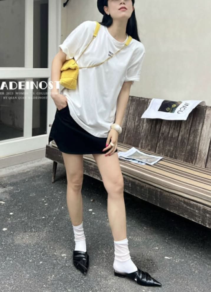 ワンポイントメッセージロングTシャツ　２色展開 - select store mirror meワンポイントメッセージロングTシャツ　２色展開205736543mirror meselect store mirror me205736543ホワイト