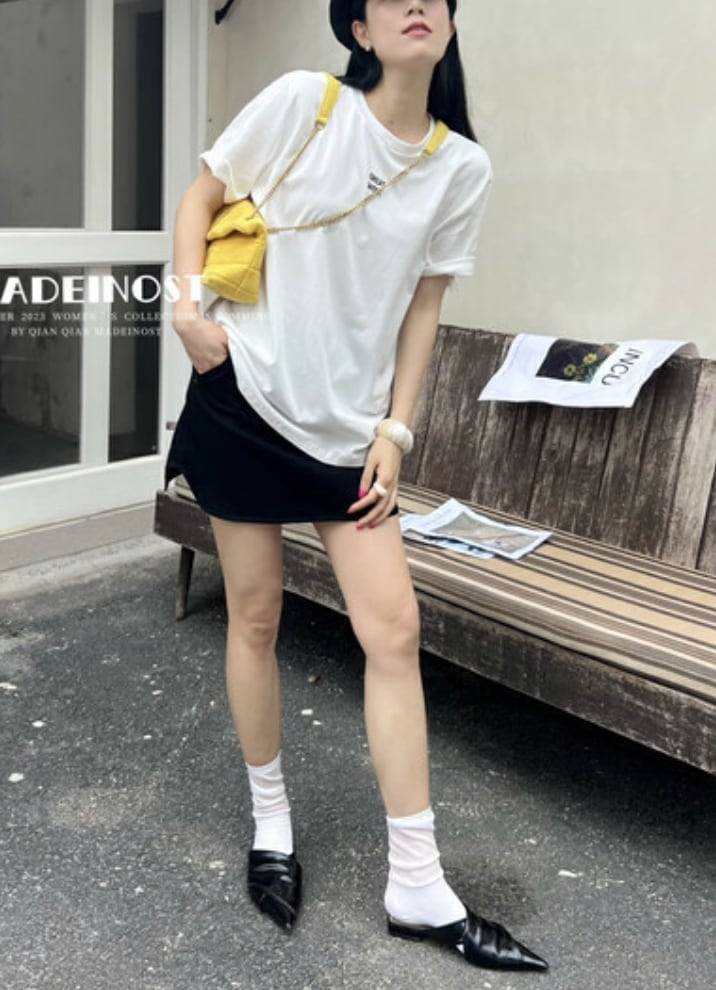 ワンポイントメッセージロングTシャツ　２色展開 - select store mirror meワンポイントメッセージロングTシャツ　２色展開205736543mirror meselect store mirror me205736543ホワイト