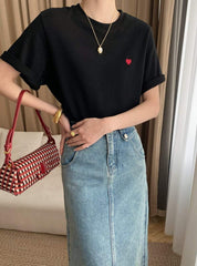 【動画あり】ハートワンポイントデザインTシャツ　２色展開 - select store mirror me【動画あり】ハートワンポイントデザインTシャツ　２色展開208696980mirror meselect store mirror me208696980ホワイトS