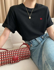 【動画あり】ハートワンポイントデザインTシャツ　２色展開 - select store mirror me【動画あり】ハートワンポイントデザインTシャツ　２色展開208696980mirror meselect store mirror me208696980ホワイトS