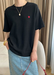 【動画あり】ハートワンポイントデザインTシャツ　２色展開 - select store mirror me【動画あり】ハートワンポイントデザインTシャツ　２色展開208696980mirror meselect store mirror me208696980ホワイトS
