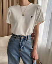 【動画あり】ハートワンポイントデザインTシャツ　２色展開 - select store mirror me【動画あり】ハートワンポイントデザインTシャツ　２色展開208696980mirror meselect store mirror me208696980ホワイトS