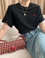 【動画あり】ハートワンポイントデザインTシャツ　２色展開 - select store mirror me【動画あり】ハートワンポイントデザインTシャツ　２色展開208696980mirror meselect store mirror me208696980ホワイトS