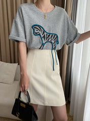 【動画あり】ゼブラデザインTシャツ　３色展開 - select store mirror me【動画あり】ゼブラデザインTシャツ　３色展開208525209mirror meselect store mirror me208525209ホワイト