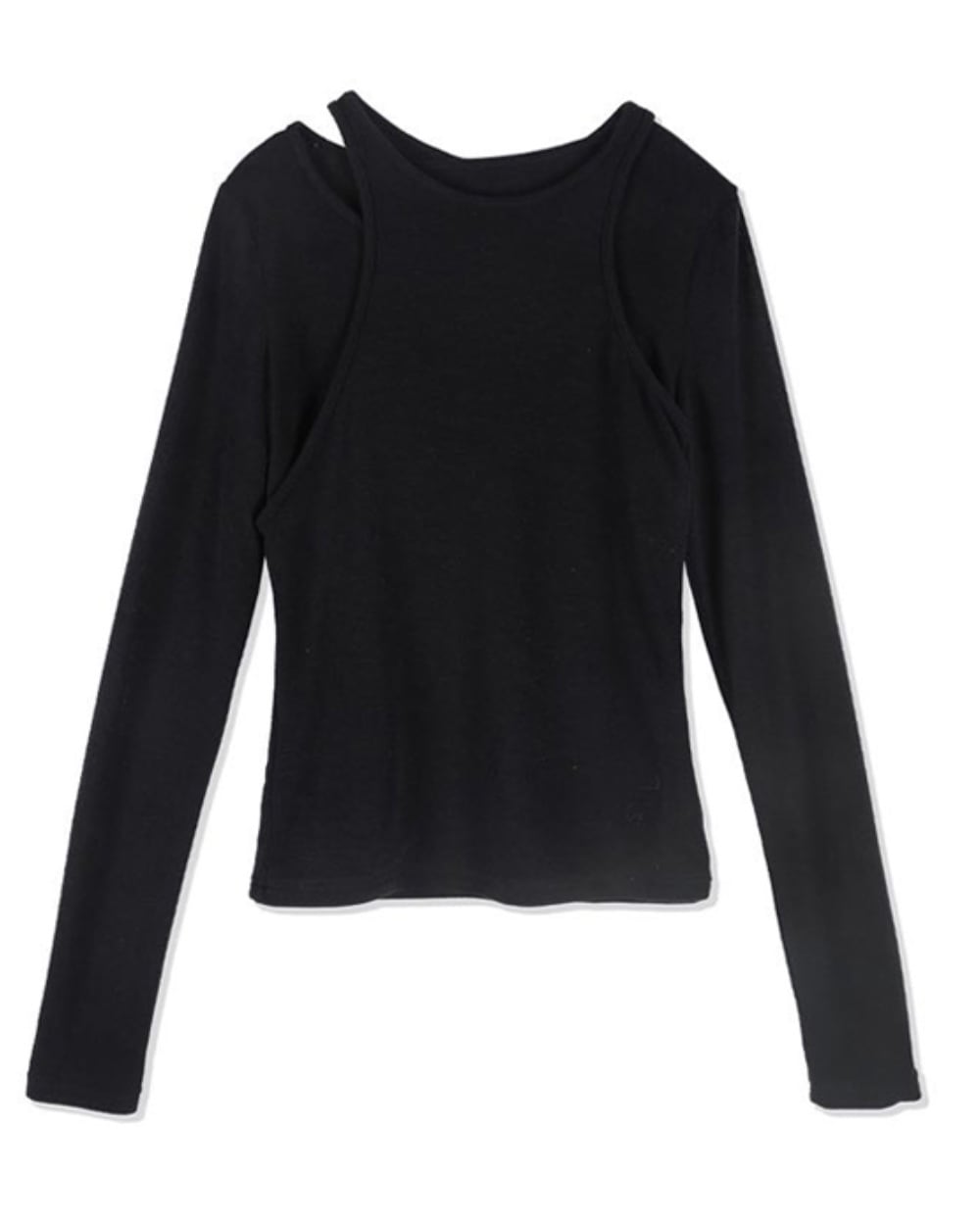 アシンメトリー重ね着デザインロングTシャツ　４色展開 - select store mirror meアシンメトリー重ね着デザインロングTシャツ　４色展開147037664mirror meselect store mirror me147037664ベージュ