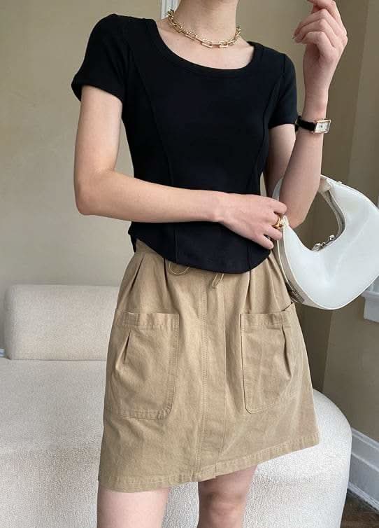 【動画あり】デザインラインラウンドネックTシャツ　４色展開 - select store mirror me【動画あり】デザインラインラウンドネックTシャツ　４色展開208527131mirror meselect store mirror me208527131ホワイトS